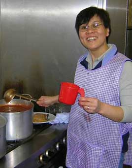 Preparing the soup