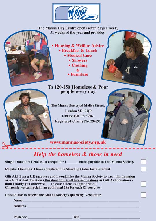Manna Fundraising leaflet